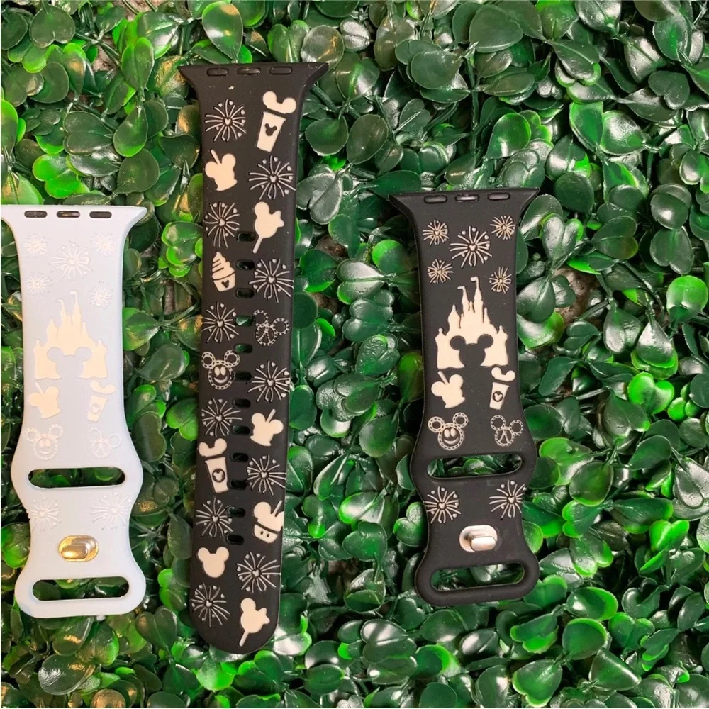 Disney Parks Themed Silicone Watch Bands for Apple Smart Watch 42/44/45/49mm